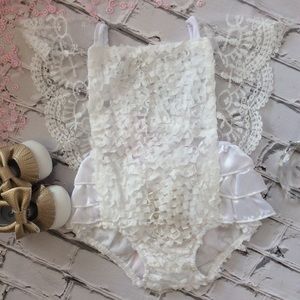 white lace romper baby girl